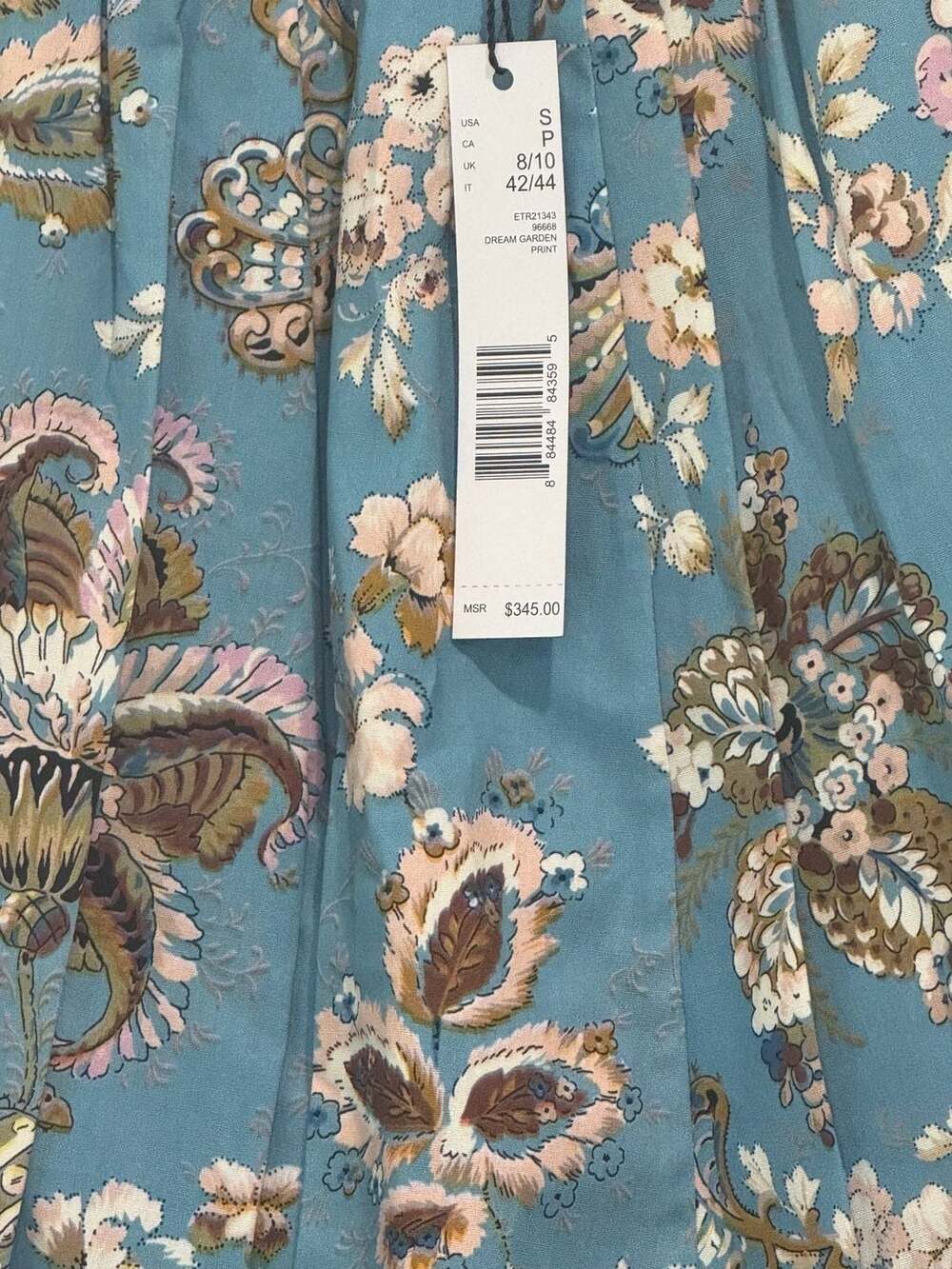 Elie Tahari Dream Garden Floral Print Midi Skirt in Blue NWT - Picture 4 of 7